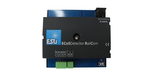 50098 ECoSDetector RC Rückmeldemodul, 4 RailCom-Eingänge. Für 2 und 3-Leiterbetrieb, Optokoppler