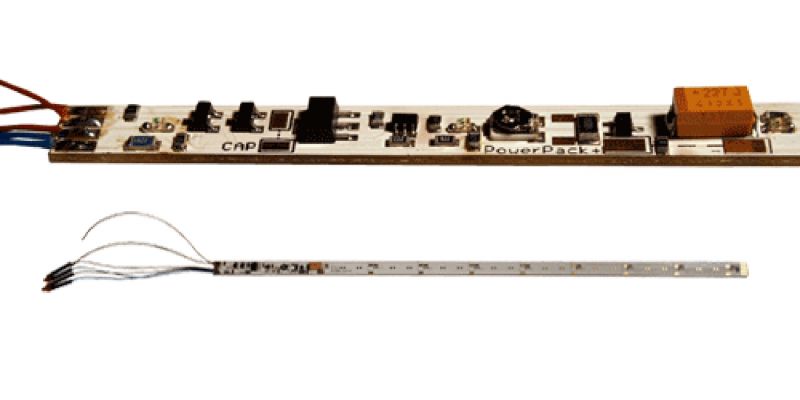 50702 Innenbeleuchtungs-Set mit Schlusslicht, 255mm, teilbar, PowerPack Option, 11 LED, Gelb, Spurweite: N, TT, H0