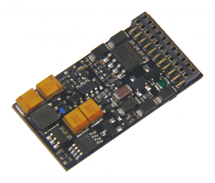 MX644D Sound-Decoder, 21-polige MTC-Schnittst. NEM660, 30 x 15 x 4 mm - 1,2 A - 3 W Audio, (FA3, FA4: norm. Ausg)